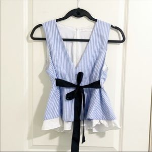 Zara striped peplum top